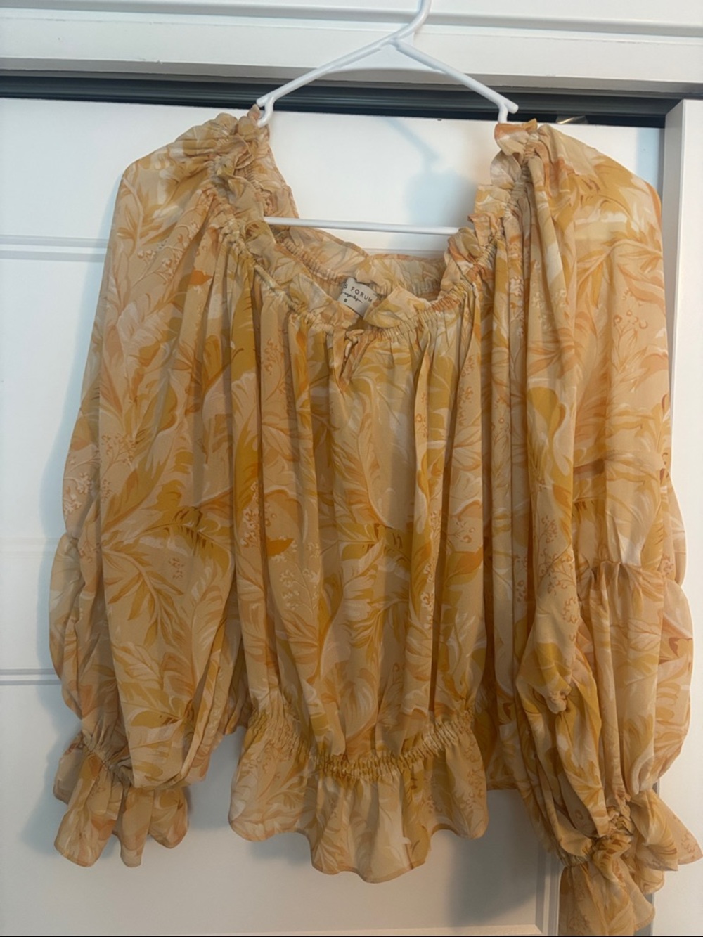 Joie Yellow Floral Ruffled Peasant Blouse